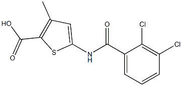 5-[(2,3-dichlorobenzene)amido]-3-methylthiophene-2-carboxylic acid Struktur