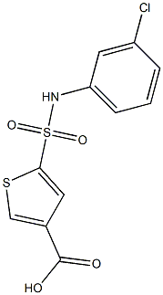 5-[(3-chlorophenyl)sulfamoyl]thiophene-3-carboxylic acid Struktur