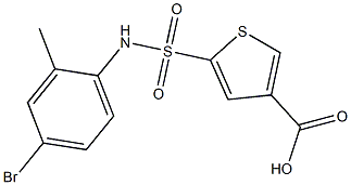 5-[(4-bromo-2-methylphenyl)sulfamoyl]thiophene-3-carboxylic acid Struktur