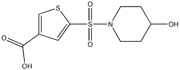 5-[(4-hydroxypiperidine-1-)sulfonyl]thiophene-3-carboxylic acid Struktur