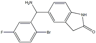 5-[amino(2-bromo-5-fluorophenyl)methyl]-2,3-dihydro-1H-indol-2-one Struktur