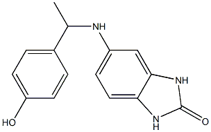 5-{[1-(4-hydroxyphenyl)ethyl]amino}-2,3-dihydro-1H-1,3-benzodiazol-2-one Struktur