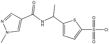 5-{1-[(1-methyl-1H-pyrazol-4-yl)formamido]ethyl}thiophene-2-sulfonyl chloride Struktur