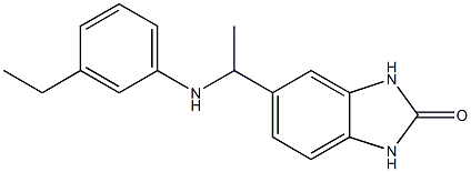 5-{1-[(3-ethylphenyl)amino]ethyl}-2,3-dihydro-1H-1,3-benzodiazol-2-one Struktur