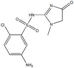 5-amino-2-chloro-N-(1-methyl-4-oxo-4,5-dihydro-1H-imidazol-2-yl)benzene-1-sulfonamide Struktur