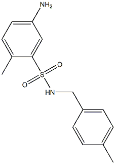 5-amino-2-methyl-N-[(4-methylphenyl)methyl]benzene-1-sulfonamide Struktur