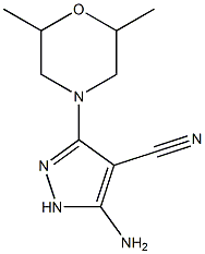 5-amino-3-(2,6-dimethylmorpholin-4-yl)-1H-pyrazole-4-carbonitrile Struktur