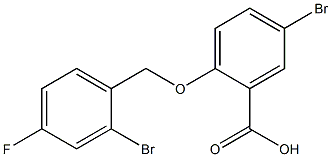 5-bromo-2-[(2-bromo-4-fluorophenyl)methoxy]benzoic acid Struktur