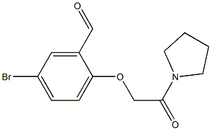 5-bromo-2-[2-oxo-2-(pyrrolidin-1-yl)ethoxy]benzaldehyde Struktur