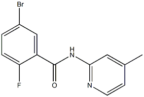 5-bromo-2-fluoro-N-(4-methylpyridin-2-yl)benzamide Struktur