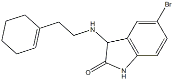 5-bromo-3-{[2-(cyclohex-1-en-1-yl)ethyl]amino}-2,3-dihydro-1H-indol-2-one Struktur