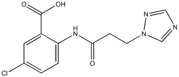 5-chloro-2-[3-(1H-1,2,4-triazol-1-yl)propanamido]benzoic acid Struktur