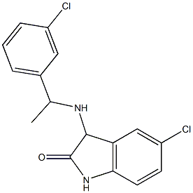 5-chloro-3-{[1-(3-chlorophenyl)ethyl]amino}-2,3-dihydro-1H-indol-2-one Struktur