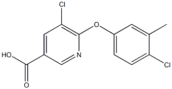 5-chloro-6-(4-chloro-3-methylphenoxy)pyridine-3-carboxylic acid Struktur