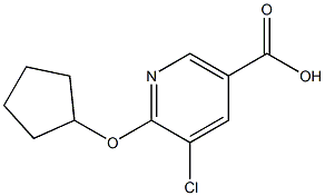 5-chloro-6-(cyclopentyloxy)nicotinic acid Struktur