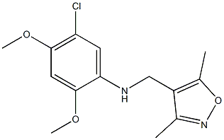 5-chloro-N-[(3,5-dimethyl-1,2-oxazol-4-yl)methyl]-2,4-dimethoxyaniline Struktur