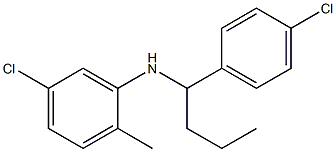 5-chloro-N-[1-(4-chlorophenyl)butyl]-2-methylaniline Struktur