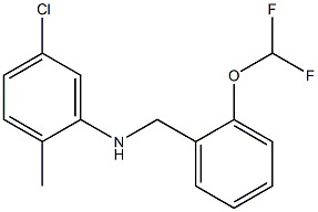 5-chloro-N-{[2-(difluoromethoxy)phenyl]methyl}-2-methylaniline Struktur