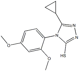 5-cyclopropyl-4-(2,4-dimethoxyphenyl)-4H-1,2,4-triazole-3-thiol Struktur