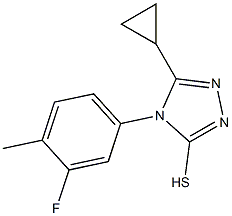 5-cyclopropyl-4-(3-fluoro-4-methylphenyl)-4H-1,2,4-triazole-3-thiol Struktur