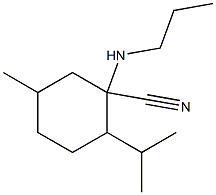 5-methyl-2-(propan-2-yl)-1-(propylamino)cyclohexane-1-carbonitrile Struktur