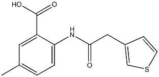 5-methyl-2-[2-(thiophen-3-yl)acetamido]benzoic acid Struktur