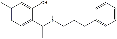 5-methyl-2-{1-[(3-phenylpropyl)amino]ethyl}phenol Struktur