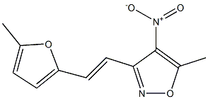 5-methyl-3-[(E)-2-(5-methyl-2-furyl)vinyl]-4-nitroisoxazole Struktur