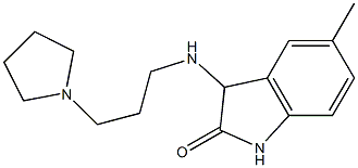 5-methyl-3-{[3-(pyrrolidin-1-yl)propyl]amino}-2,3-dihydro-1H-indol-2-one Struktur