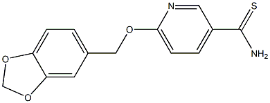 6-(1,3-benzodioxol-5-ylmethoxy)pyridine-3-carbothioamide Struktur