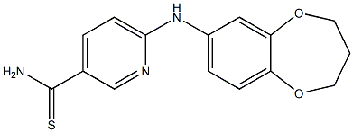 6-(3,4-dihydro-2H-1,5-benzodioxepin-7-ylamino)pyridine-3-carbothioamide Struktur