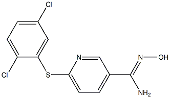 6-[(2,5-dichlorophenyl)sulfanyl]-N'-hydroxypyridine-3-carboximidamide Struktur