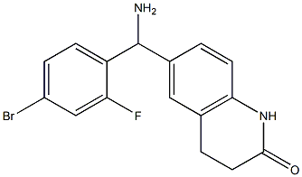 6-[amino(4-bromo-2-fluorophenyl)methyl]-1,2,3,4-tetrahydroquinolin-2-one Struktur