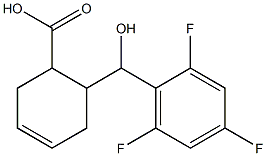 6-[hydroxy(2,4,6-trifluorophenyl)methyl]cyclohex-3-ene-1-carboxylic acid Struktur