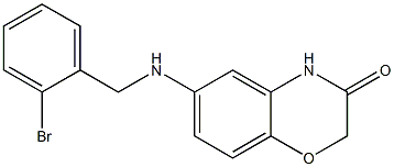 6-{[(2-bromophenyl)methyl]amino}-3,4-dihydro-2H-1,4-benzoxazin-3-one Struktur