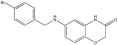 6-{[(4-bromophenyl)methyl]amino}-3,4-dihydro-2H-1,4-benzoxazin-3-one Struktur