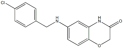 6-{[(4-chlorophenyl)methyl]amino}-3,4-dihydro-2H-1,4-benzoxazin-3-one Struktur