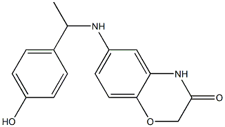 6-{[1-(4-hydroxyphenyl)ethyl]amino}-3,4-dihydro-2H-1,4-benzoxazin-3-one Struktur