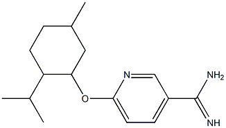 6-{[5-methyl-2-(propan-2-yl)cyclohexyl]oxy}pyridine-3-carboximidamide Struktur