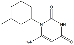 6-amino-1-(2,3-dimethylcyclohexyl)-1,2,3,4-tetrahydropyrimidine-2,4-dione Struktur