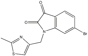 6-bromo-1-[(2-methyl-1,3-thiazol-4-yl)methyl]-2,3-dihydro-1H-indole-2,3-dione Struktur