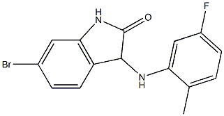 6-bromo-3-[(5-fluoro-2-methylphenyl)amino]-2,3-dihydro-1H-indol-2-one Struktur