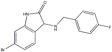 6-bromo-3-{[(4-fluorophenyl)methyl]amino}-2,3-dihydro-1H-indol-2-one Struktur