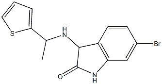 6-bromo-3-{[1-(thiophen-2-yl)ethyl]amino}-2,3-dihydro-1H-indol-2-one Struktur