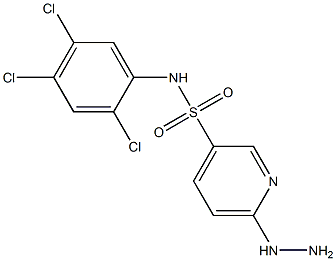 6-hydrazinyl-N-(2,4,5-trichlorophenyl)pyridine-3-sulfonamide Struktur