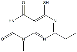 7-ethyl-5-mercapto-1-methylpyrimido[4,5-d]pyrimidine-2,4(1H,3H)-dione Struktur