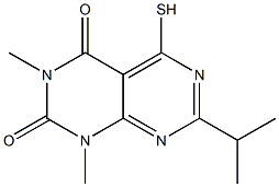 7-isopropyl-5-mercapto-1,3-dimethylpyrimido[4,5-d]pyrimidine-2,4(1H,3H)-dione Struktur