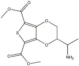 dimethyl 2-(1-aminoethyl)-2,3-dihydrothieno[3,4-b][1,4]dioxine-5,7-dicarboxylate Struktur