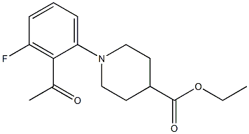 ethyl 1-(2-acetyl-3-fluorophenyl)piperidine-4-carboxylate Struktur