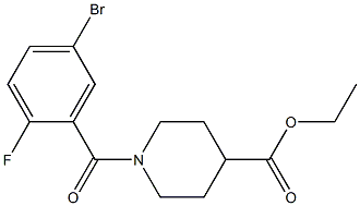 ethyl 1-[(5-bromo-2-fluorophenyl)carbonyl]piperidine-4-carboxylate Struktur